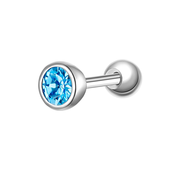 Piercing mit Geburtstein Dezember blau