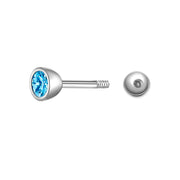 Piercing mit Geburtsstein Dezember blau