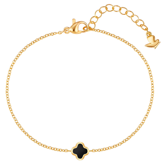 Armband Clover Achat aus Edelstahl vergoldet