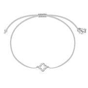Textil-Armband Clover silber