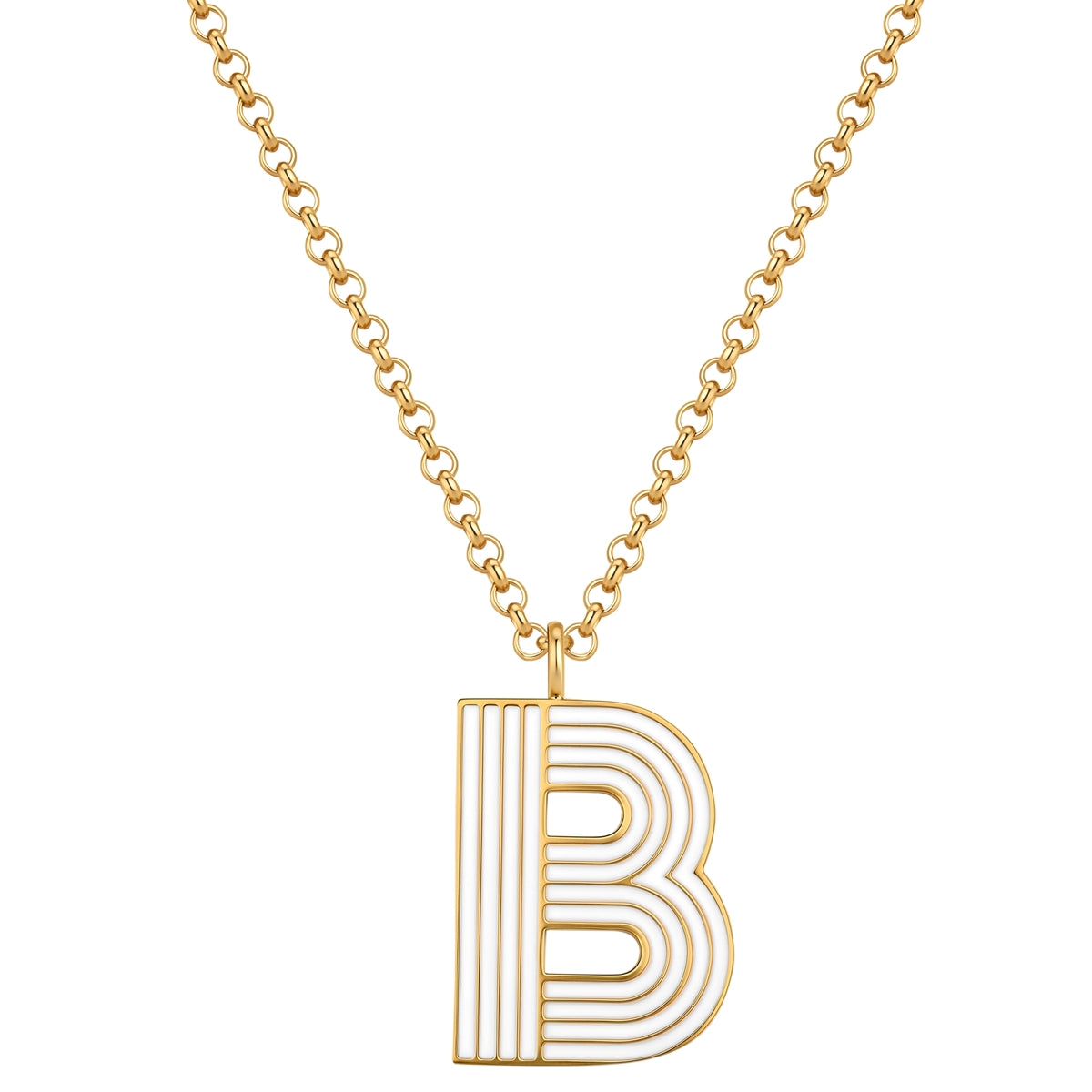 Halskette White Letters B gold