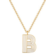 Halskette White Letters B gold