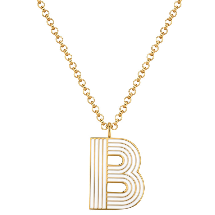Halskette White Letters B gold