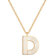 Halskette White Letters D gold