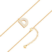 Halskette White Letters D gold