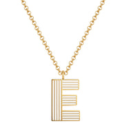 Halskette White Letters E gold