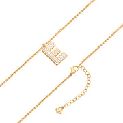 Halskette White Letters E gold