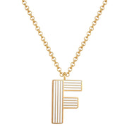 Halskette White Letters F gold