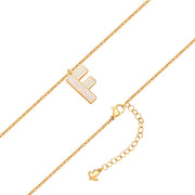 Halskette White Letters F gold