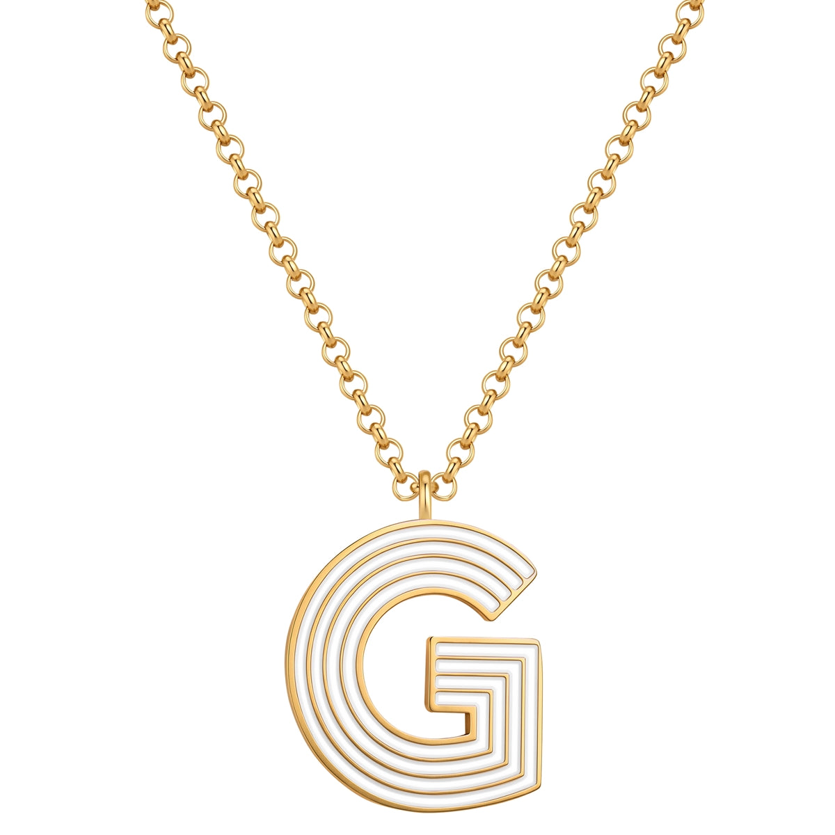 Halskette White Letters G gold