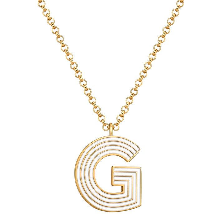 Halskette White Letters G gold