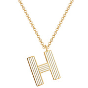 Halskette White Letters H gold