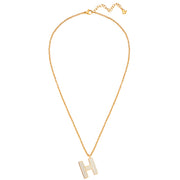 Halskette White Letters H gold