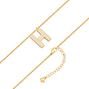 Halskette White Letters H gold