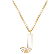 Halskette White Letters J gold