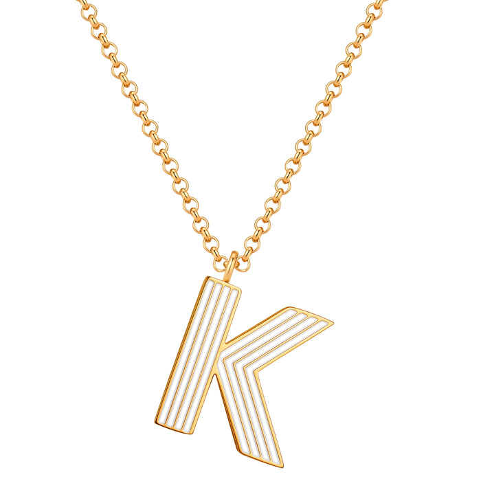 Halskette White Letters K gold