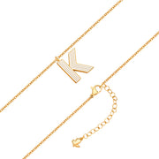 Halskette White Letters K gold