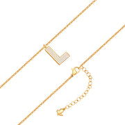 Halskette White Letters L gold – Ansicht 4