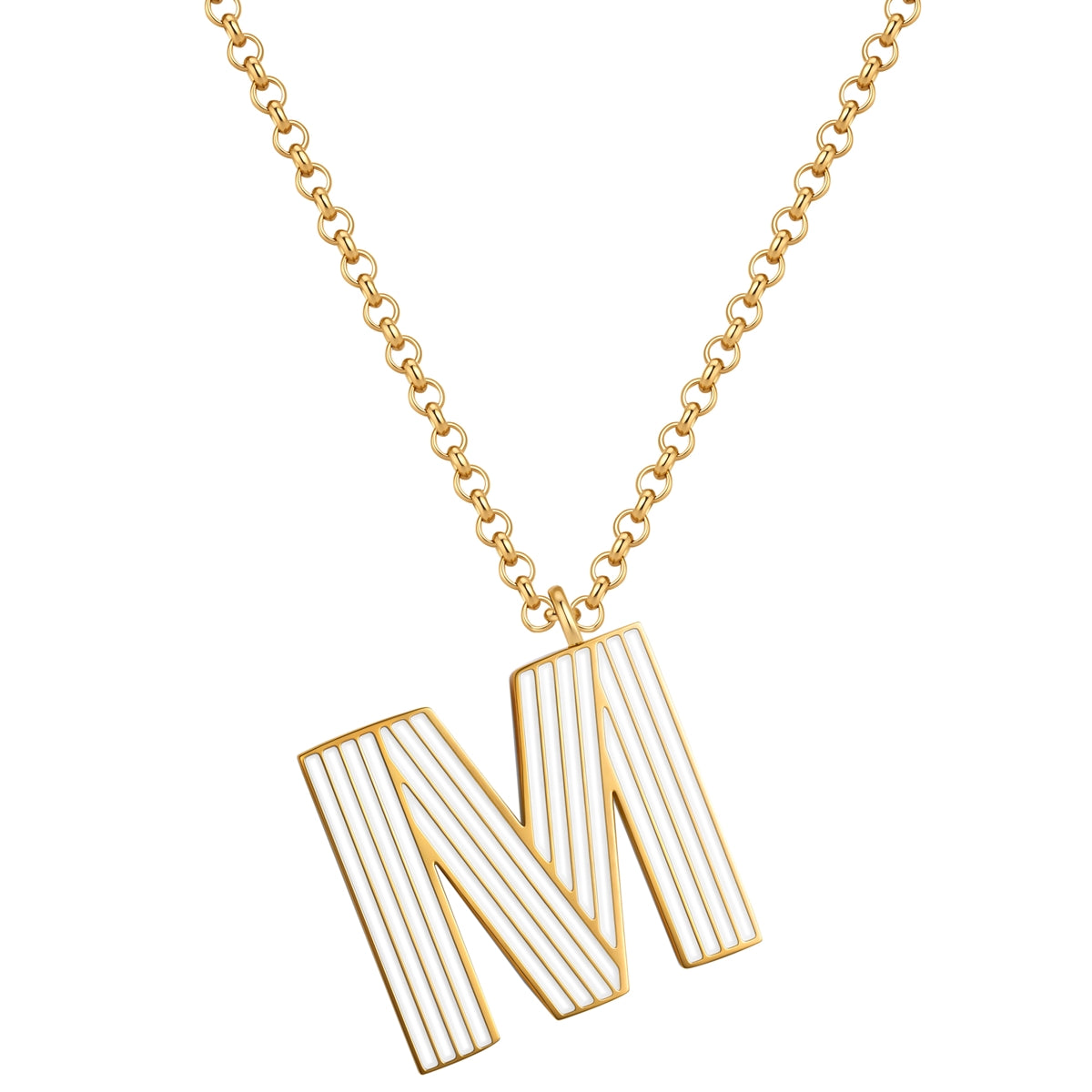Halskette White Letters M gold