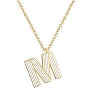 Halskette White Letters M gold