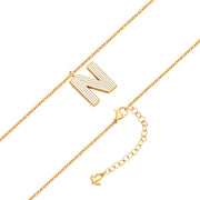 Halskette White Letters N gold