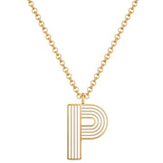 Halskette White Letters P gold