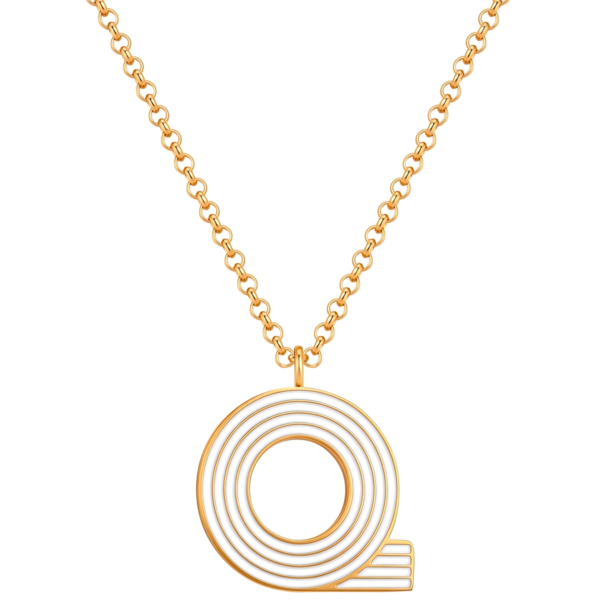 Halskette White Letters Q gold