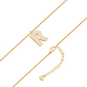 Halskette White Letters R gold