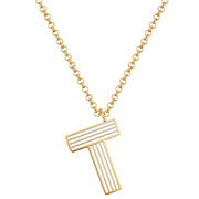 Halskette White Letters T gold