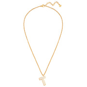 Halskette White Letters T gold