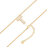 Halskette White Letters T gold