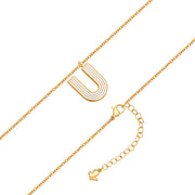 Halskette White Letters U gold