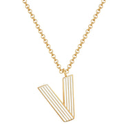 Halskette White Letters V gold