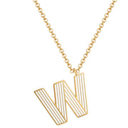 Halskette White Letters W gold
