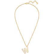 Halskette White Letters W gold