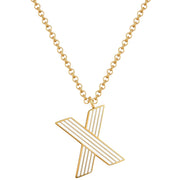 Halskette White Letters X gold