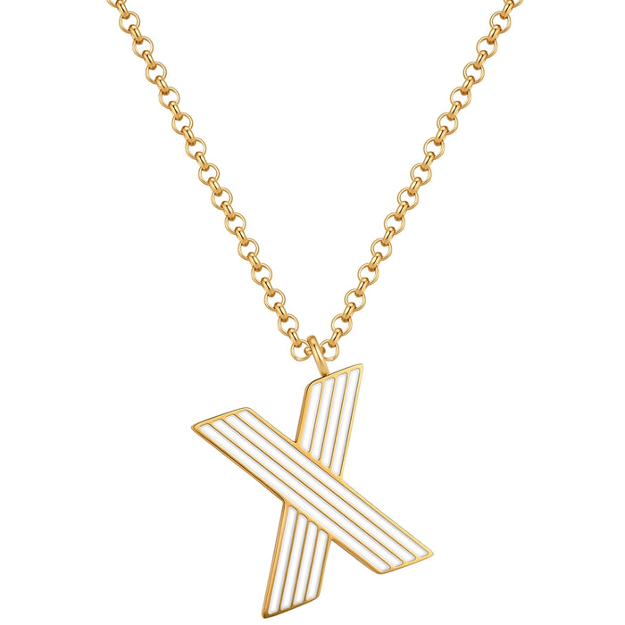 Halskette White Letters X gold