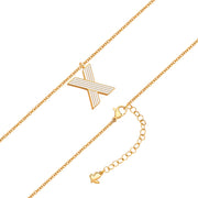 Halskette White Letters X gold