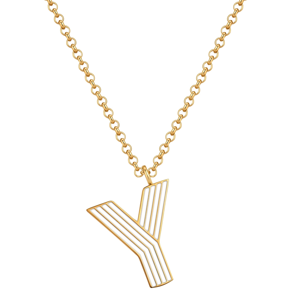 Halskette White Letters Y gold