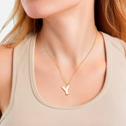 Halskette White Letters Y gold