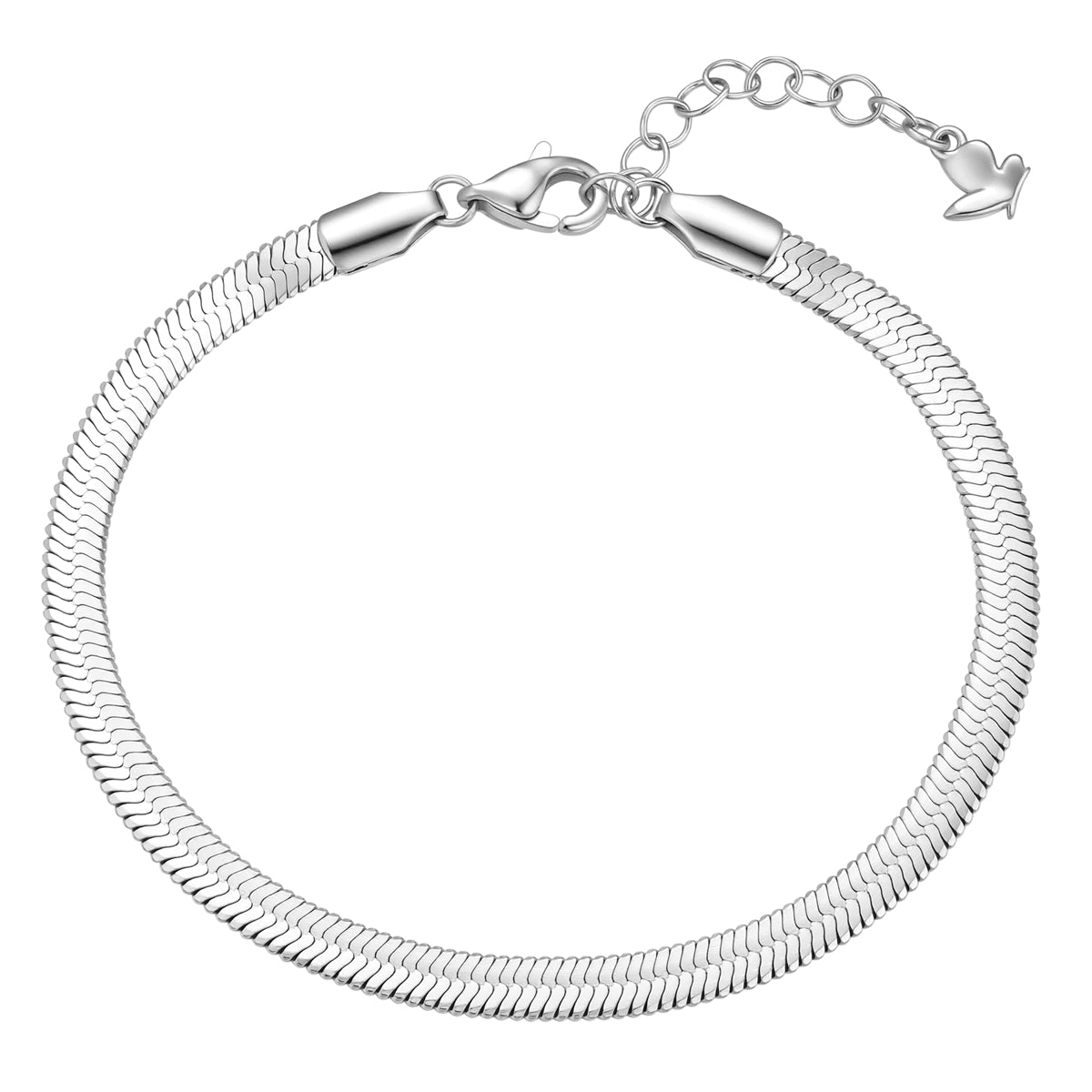 Silbernes Schlangenarmband aus Edelstahl