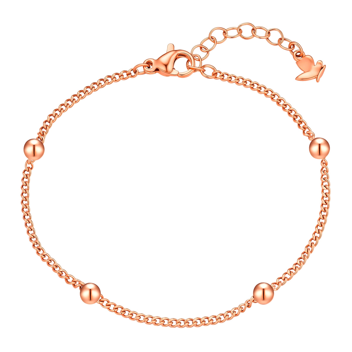 Panzerarmband mit Kugeln roségold