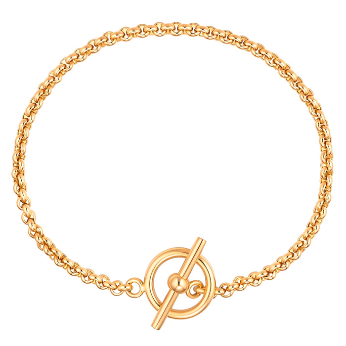 T-Bar Armband Gliederkette gold