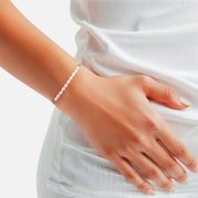 Textil-Armband grau Süßwasser-Zuchtperle weiß