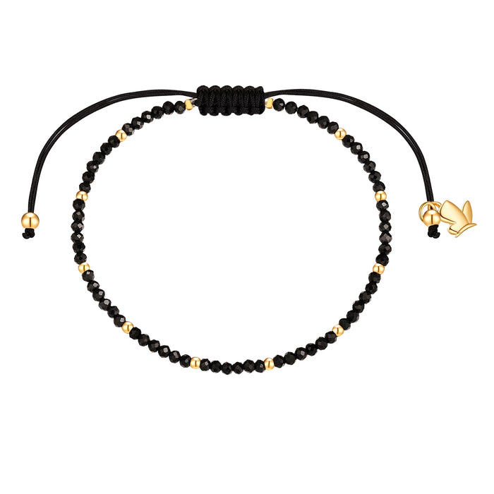 Textil-Armband schwarz Spinell