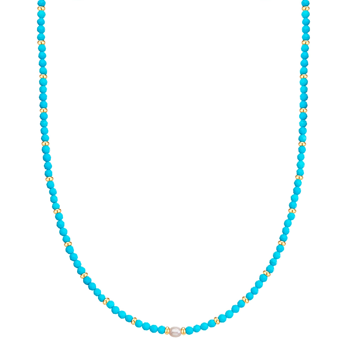 Kette Türkis (rek.) Süßwasser-Zuchtperle