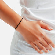 Textilarmband schwarz Spinell