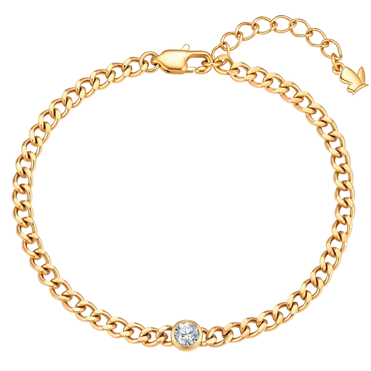 Geburtsstein Armband April in Gold