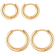 2er Set Creolen Edelstahl gelbgold