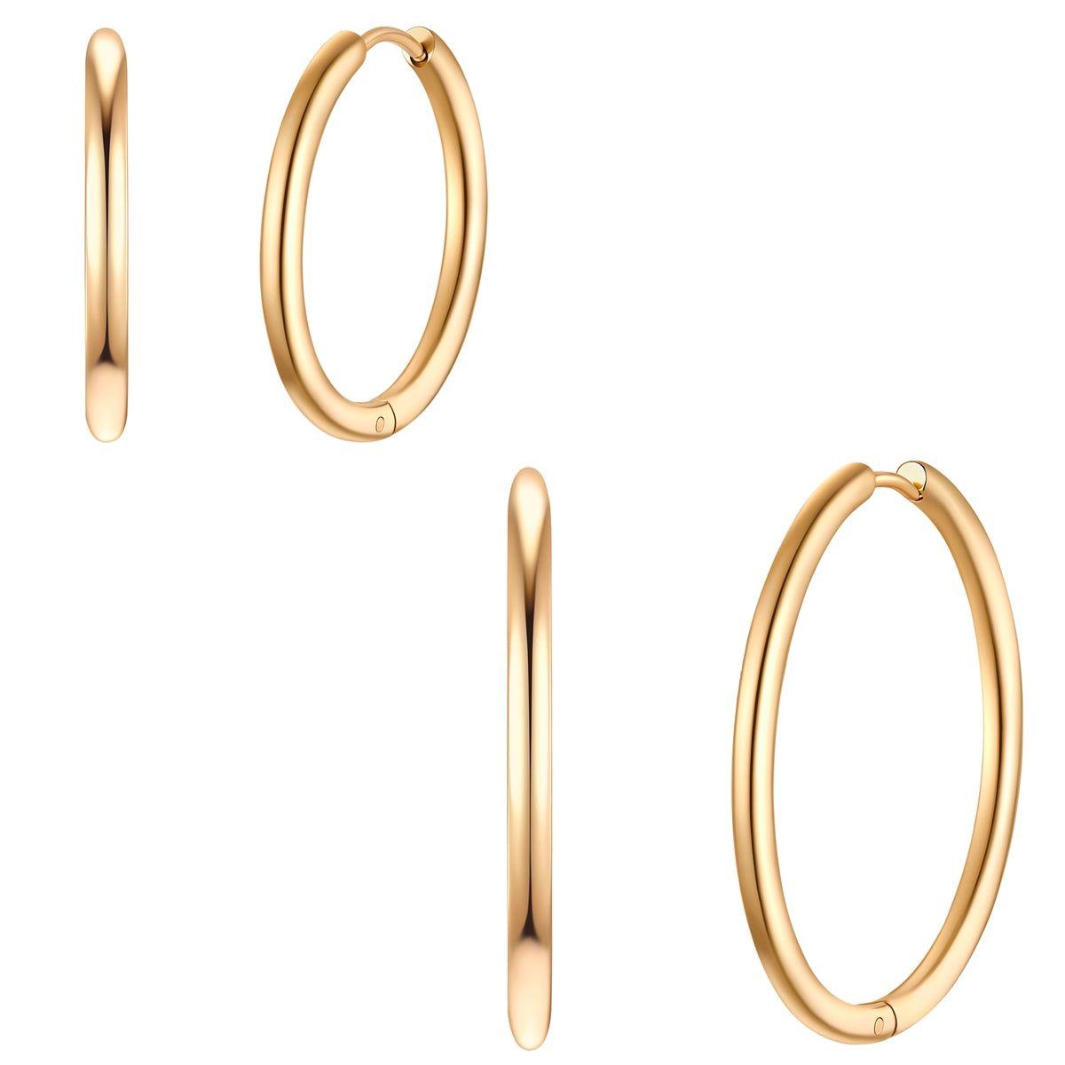 2er Set Creolen Edelstahl gelbgold